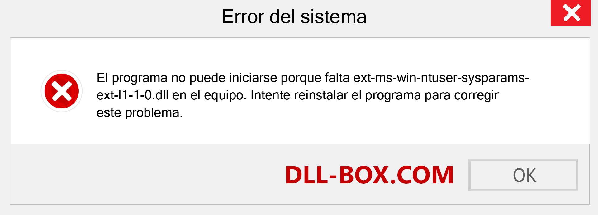 ¿Falta el archivo ext-ms-win-ntuser-sysparams-ext-l1-1-0.dll ?. Descargar para Windows 7, 8, 10 - Corregir ext-ms-win-ntuser-sysparams-ext-l1-1-0 dll Missing Error en Windows, fotos, imágenes